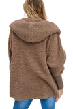 Woolen Fur Horn Button Oversize Jacket