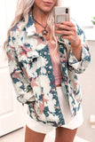 Stars Tie Dye Print Buttoned Denim Jacket