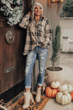 Plaid Pocket Buttoned Long Sleeve Shirt