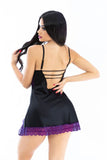 Lace Spice Satin Babydoll with Slit