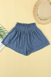 Smocked Waist Swiss Dot Casual Shorts