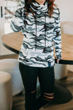 Camo Cowl Neck Sweatshirt
