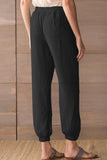 Drawstring Elastic Waist Pull-on Casual Pants with Pockets