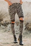 Floral Hollow Out Black Skinny Leggings