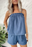 Spaghetti Straps Vest and Shorts Lounge Set