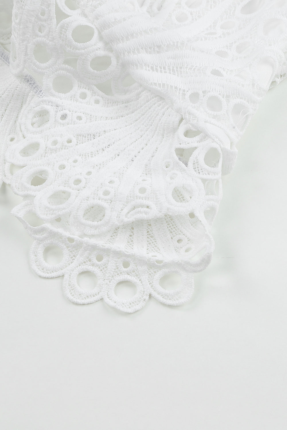 Puff Sleeve Crochet Lace Mini Dress