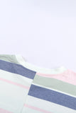 Striped Cotton Blend Short-sleeved Top