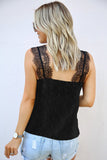 Lace Swiss Dots V Neck Tank