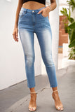 High Waist Ankle-Length Skinny Jeans