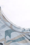 Sleeveless Knit Camo Hoodie Joggers Set