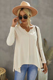 Asymmetric Hemline Long Sleeve Top