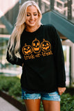 Trick Or Treat Pumpkin Graphic Print Long Sleeve Top