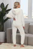 White Fleece Hoodie and Pants Sportswear