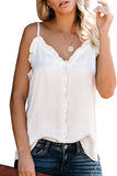 Ruffle Detail Spaghetti Straps Tank