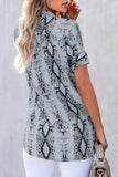Python Print Short Sleeve Shirt    Leopard Print Short Sleeve Shirt