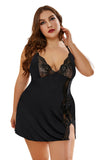 Multicolor Lace Stitching Tie Dye Plus Size Babydoll