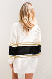 Colorblock Drop Shoulder Knitted Pullover Sweater