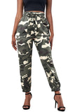 Camouflage Drawstring Elastic Waist Jogger Pants With Pockets