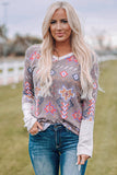 Khaki Geometric Aztec Solid Contrast Top