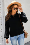 Bubble Sleeve Cropped Knit Sweater