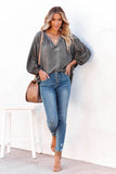 Split V Neck Dolman Top