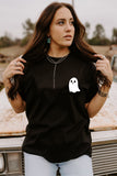 Halloween Ghost Print Short Sleeve Graphic Tee