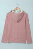 Full Zip Hoodie Coat with Floral Print Hooded Inner
