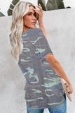V Neck Front Pocket Camo Tee
