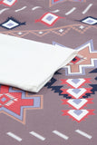Khaki Geometric Aztec Solid Contrast Top