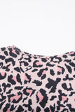 Lace Splicing Hollow-out Leopard Color Block Top
