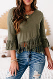 Cross-over Fringe Crop Top