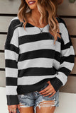 Striped Colorblock Knit Sweater
