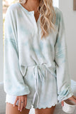Floral Print White Knit Lounge Set
