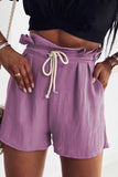Frilled Drawstring Waist High Rise Shorts