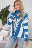 V Neck Striped Sweater