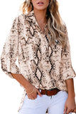 Wild Snake Print Shirt with Pockets