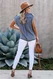 Rolled Sleeve Buttoned Denim Shirt with Pocket