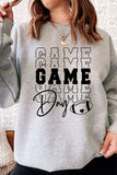 GAME DAY Rugby Letter Print Pullover Sweatshirt