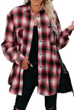 Buttons Pocketed Plaid Shacket