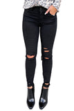 High Waist Skinny Ripped Slits Jeans