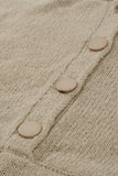 Kangaroo Pocket Button Lace Drawstring Hooded Pullover Sweater
