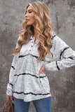 Tie-dye Stripe Button Drawstring Hoodie