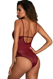 Sheer Mesh Lace Cupped Teddy Lingerie