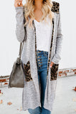 Solid Patchwork Long Striped Cardigan with Pockets