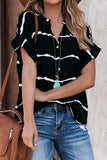 Striped Folded Short Sleeve Shirt