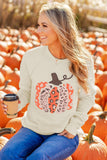 Halloween Pumpkin Graphic Pullover Sweatshirt