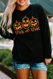 Trick Or Treat Pumpkin Graphic Print Long Sleeve Top