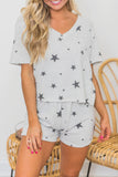 Star Print Short Sleeve Loungewear Set