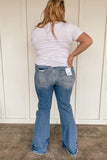 Sky Blue Plus Size Distressed Flare Jeans
