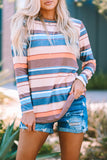 color Striped Long Sleeve Top